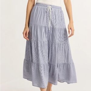 Women's Tiered Fully Lined Midi Skirt w/ Elastic Waistband Various Sizes.   NWT